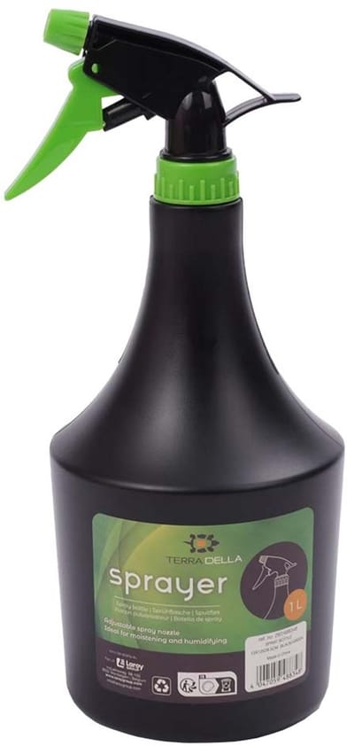 Terra Della Spuitfles met fijne verneveling voor terraria 1 liter zwart groen 13x13x28,5cm
