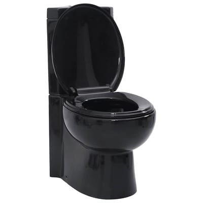 vidaXL - Toilet - hoekmodel - keramisch - zwart