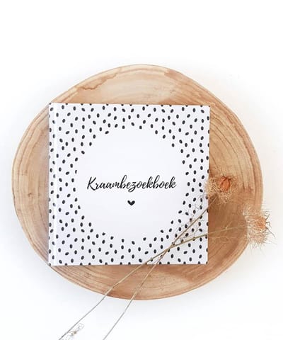 Kraambezoek invulboek | kraambezoekboek - kraamvisite boek | zwart/wit - Fien & Feau
