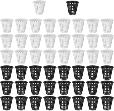 TOVBMUP Hydroponische netpotten - Plantenpotten - Hydroponische plantennetpotten - Plastic hydroponische netpotten - Geschikt voor hydroponische benodigdheden - 50 stuks