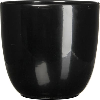 Mica Decorations Bloempot - zwart - keramiek - glanzend - 19 x 18 cm - Mica Decorations plantenpotten