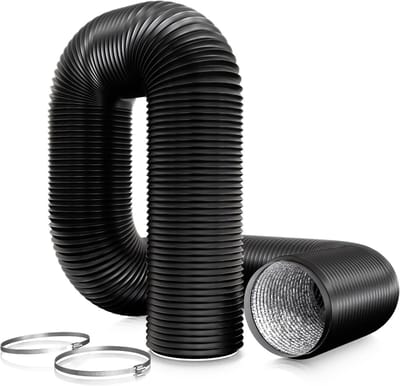 75 mm PVC uitlaatslang - 3 meter ventilatie met 2 slangklemmen, roestvrij staal voor mobiele airconditioning, droger, afzuigventilator, afzuigkap, ventilatiesysteem