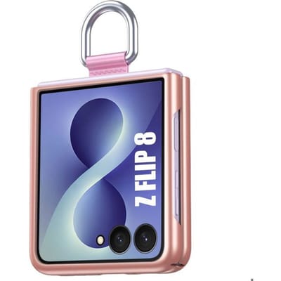 Hoesje voor Samsung Galaxy Z Flip 8, Harde Krasbestendige Schokbestendige Bescherming met Gesp - Roze roze