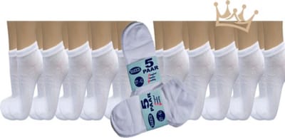 Witte sneaker sokken | 10 Paar | Multipack unisex | maat 47-50 | Naadloos | Enkel sokken | Voor heren en dames