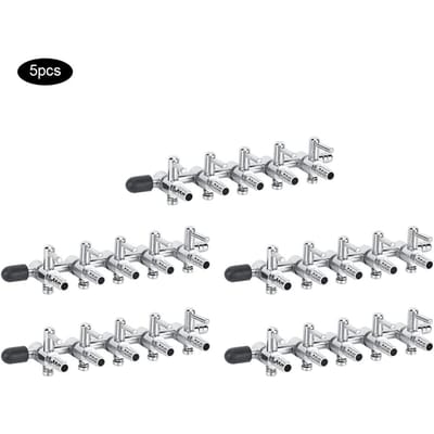 5 STUKS Roestvrij Staal Aquarium Luchtstroomregeling Regelventiel Aquarium Luchtpomp Accessoires 5-weg gray