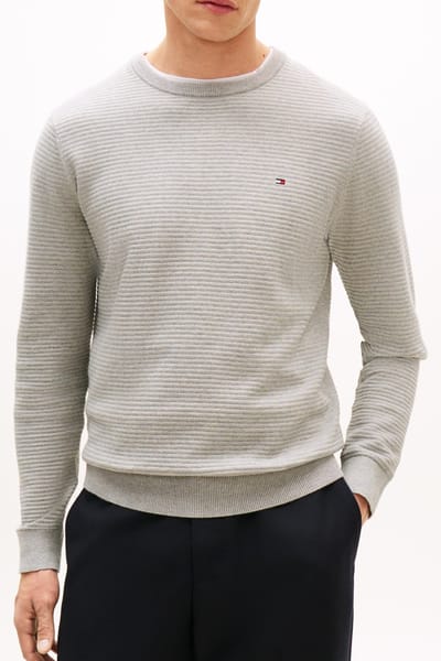 Tommy Hilfiger Seasonal Structure Crewneck Light Grey Heather Taglia: XS | Maglioni a maglia Outlet | Uomo | Grigio