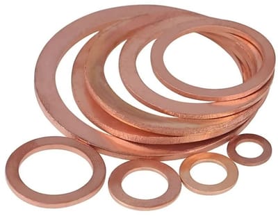 Dailygoods - Koperen platte sluitringen - Afdichtringen M6x8x1,0mm - 50 stuks - Hoge kwaliteit - Voor sanitair en industrie - Voorkomt lekken - Duurza...