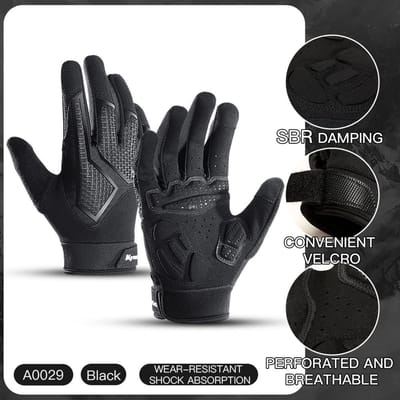 Breathable Non-Slip Cycling Gloves Touch Screen MTB Road Bike Gloves for Men Women Outdoor Sports S zwart