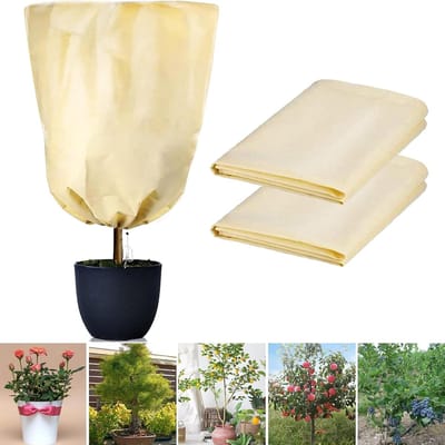 Winterhoes voor buitenplanten 60x80 cm- 2 stuks winterhoes- winterhoes voor potplanten- herbruikbare plantenbeschermingshoes geschikt voor het beschermen van planten- bomen en bloemen