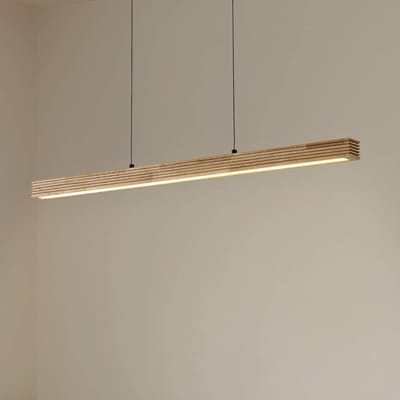 Lucande LED hanglamp Emara, licht hout, eiken, CCT