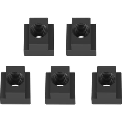 5 pièces Écrous à rainure en T Finition oxyde noir Filetages M16 S'insèrent dans les rainures en T des tables de machines-outils