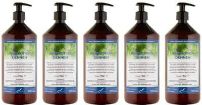 Bodylotion Dennen 1 Liter - met gratis pomp - set van 5 stuks - Voordeelverpakking