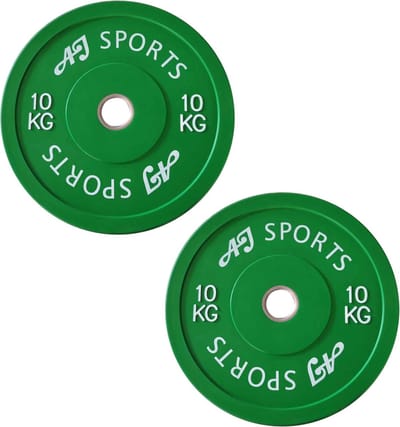 AJ-Sports Olympische Halterschijven Rubber 10 kg 2 stuks - halterschijf 50 mm - Gewichten set - Halters - Halterset - Halterstang - Halterbank - Fitness - Krachttraining