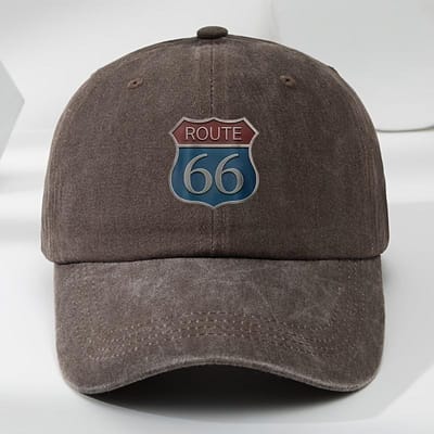 Vintage Route 66 Baseballpet Voor Mannen Vrouwen, Retro Verweerde Dad Hat, Verstelbare Road Trip Snapback Zonneklep Adjustable black