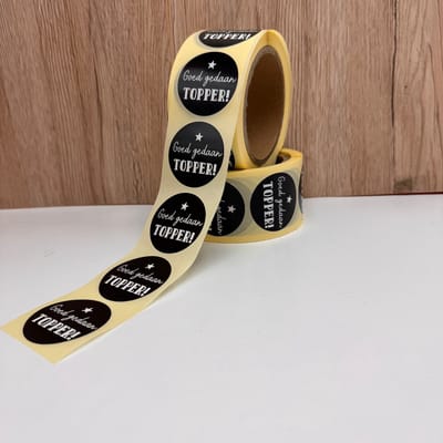 Hippekaartjeswinkel Sticker Goed Gedaan Topper - 500 stuks - 45 mm