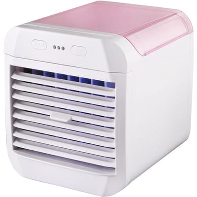 Draagbare Airconditioner Mini Koelventilator Luchtkoeler 3 Windsnelheden Desktop USB Aangedreven Luchtbevochtiger roze
