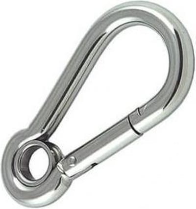 Karabijnhaak / carabiner 6x60mm - Met oog