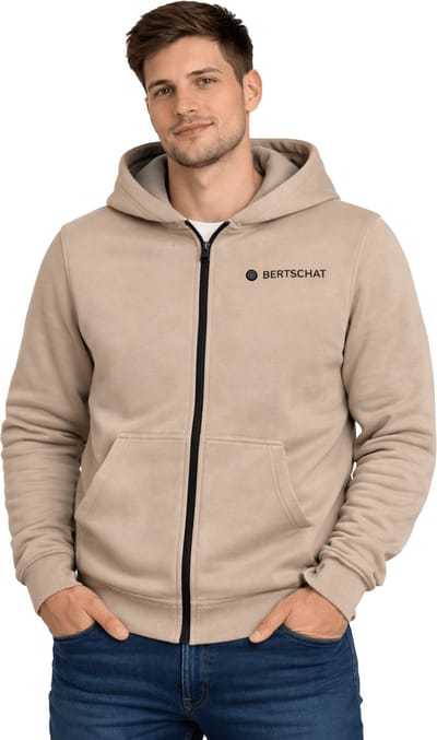Verwarmd Vest - Heren | Verwarmde Hoodie | Vijf Verwarmingszones | Beige | Incl. Powerbank | S