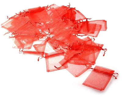 Dailygoods- Organza Zakjes 50 Stuks - Cadeauzakjes - Snoepzakjes - Bruiloft/Verjaardag - Trekkoord - 9 x 7 cm - Ideaal voor Sieraden - Geschenkzakjes