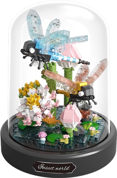 Balody Bloemen met Libelle - Nanoblocks - Miniblocks - Bouwset / 3D puzzel - 500 bouwsteentjes - Balody 16378