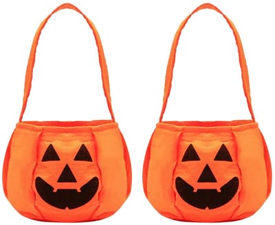 Jhubersproducts - Halloween snoepzakken - Pompoen emmer manden - Herbruikbaar en sterk - 20 x 28 cm - Truc of treat tas - Feestelijke decoratie - Gesc