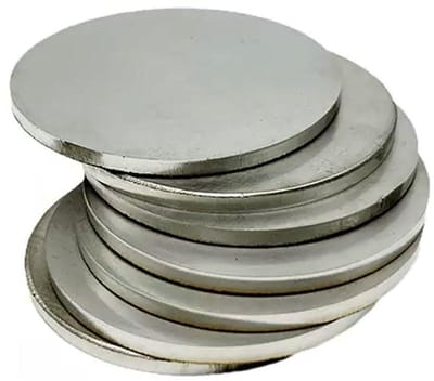 Ronde Plaat - Roestvrij Staal - Industriële Toepassingen - Hoge Hardheid - 50mm 5mm Dikte - Zilverkleurig