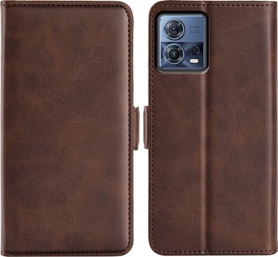 MobyDefend Hoesje - Geschikt voor Motorola Edge 30 Fusion - Luxe Wallet Book Case (Sluiting Zijkant) - Bruin