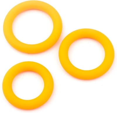 Siliconen cockring set oranje 30 - 40 mm