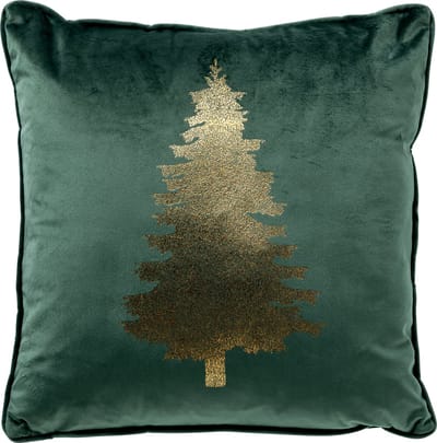 TREE - kussenhoes 45x45 cm - kerst - fluweel - Mountain View - groen