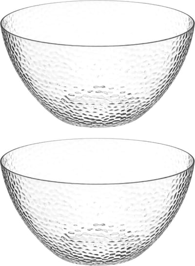 Secret de Gourmet Slakom/serveer schaal - 2x - kunststof - transparant - 25 cm