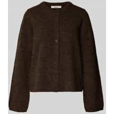 SELECTED WOMEN Slflulu New Ls Knit Cardigan Truien & vesten Dames - Sweater - Hoodie - Vest- Bruin - Maat L