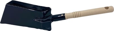 Kolenschep met houten handvat - 17x11 cm - zwart - metaal - hittebestendig - 38 cm