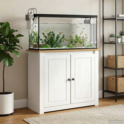vidaXL - Aquarium - Stand - PANAMA - Wit - en - Bruin - 81 - x - 36 - x - 73 - cm - 250 - kg