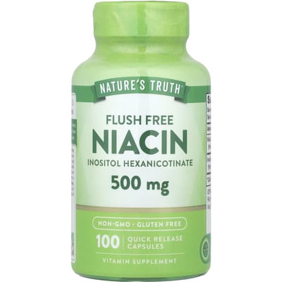 Nature's Truth, Niacine sans rougeurs, 500 mg, 100 Capsules à Libération Rapide