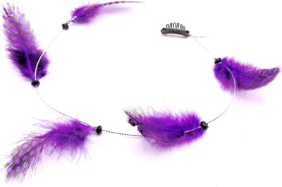 Festival/Ibiza haarclip 5 veren paars