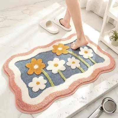 Schattig Imitatie Kasjmier Badkamer Badkamerdeur Slaapkamer Bed Absorberend Antislip Kussen Zacht Huishoudelijk Pluche Tapijt 40 * 60 cm (thickened imitation cashmere)