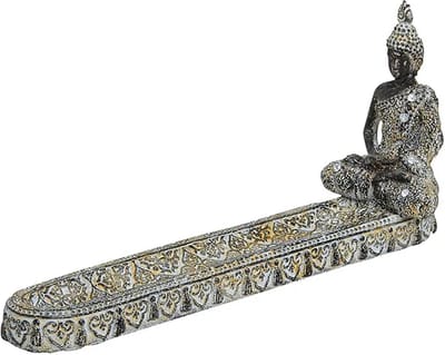 Wierookhouder Boeddha van poly, B25 x D6 x H11 cm