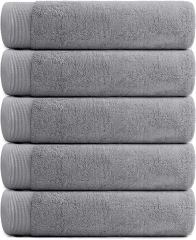 RELAKZ - Gastendoekjes - Glacier Grey - 33x55 cm – 100% Katoen – 700 GSM – Luxe Hotelkwaliteit – Extra Dik & Zacht – Set van 7