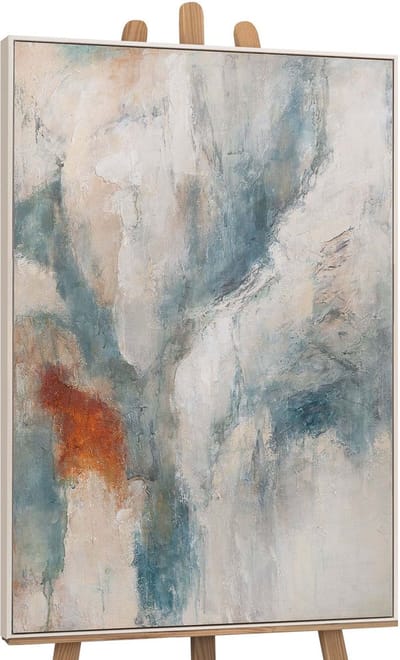Canvas schilderij handgeschilderd warm whisper abstract – YS-Art Gallery – Luxe wanddecoratie voor woonkamer – Modern schilderij voor slaapkamer en hal