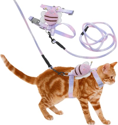 Dailygoods- Kat Tuigje Ontsnappingsbestendig - Tuigje/Lijn Set - Verstelbare Banden - Zacht/Ademend Polyester - Voor Grote/Kleine Katten - Comfortabele Pasvorm - Kat Harnas