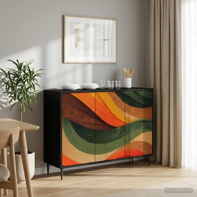 vidaXL - Dressoir - BONN - Zwart - eiken - 102 - x - 33 - x - 76 - cm - Bewerkt - hout