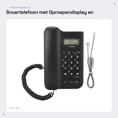 Dailygoods- Vaste Telefoon met Snoer - Desktop Telefoon - Oproependisplay - Wandmontage - FSK/DTMF-systeem - Energiebesparend
