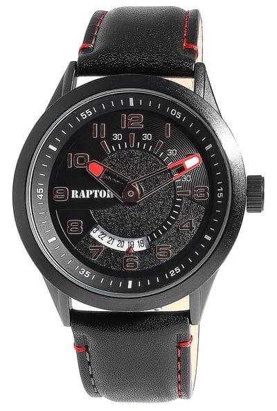 Raptor herenhorloge echt leer Yava, datumaanduiding