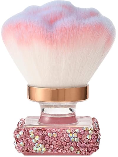 Allecto - Make-up kwast - Glitter en strass - Luxe gezichtskwast - Roze - Kabuki kwast - Perfect voor foundation en rouge - Draagbaar en lichtgewicht