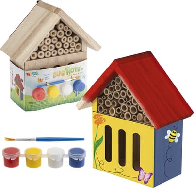 Schilderpakket Insectenhotel - Insectenhotel Knutselpakket - Schilderpakket voor kinderen - Decoratie voor de tuin - Inclusief verf en penseel - Buitenspeelgoed - Joya Creative