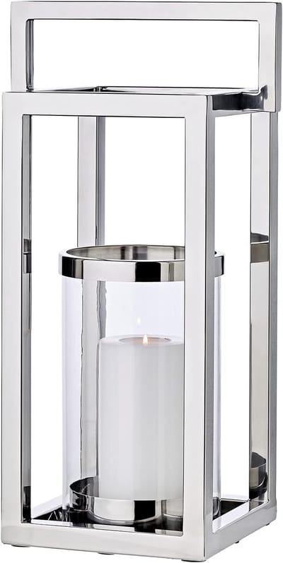 Grote RVS Windlicht Lantaarn 58 cm met Handvat voor Binnen en Buiten