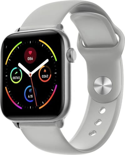 Belesy® Pro - Smartwatch Dames - Smartwatch Heren - Horloge - 1.3 inch - Kleurenscherm - Full Touch - Stappenteller - Grijs - Siliconen