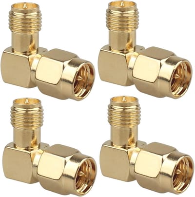 Antenne Adapter Hoekstuk - RF Connector Verloopstuk - Signaal Verbinding - 90 Graden Hoek - 4 Stuks - Goud