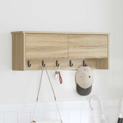 vidaXL - Wandgemonteerde - kapstok - Muurmontage - Sonoma - Eik - 80 - x - 20 - x - 30 - cm