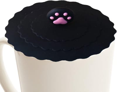 Siliconen Bekerdeksel - Herbruikbaar Deksel - Dranken Afdekken - Luchtdichte Afdichting - 10 cm Diameter - Zwart